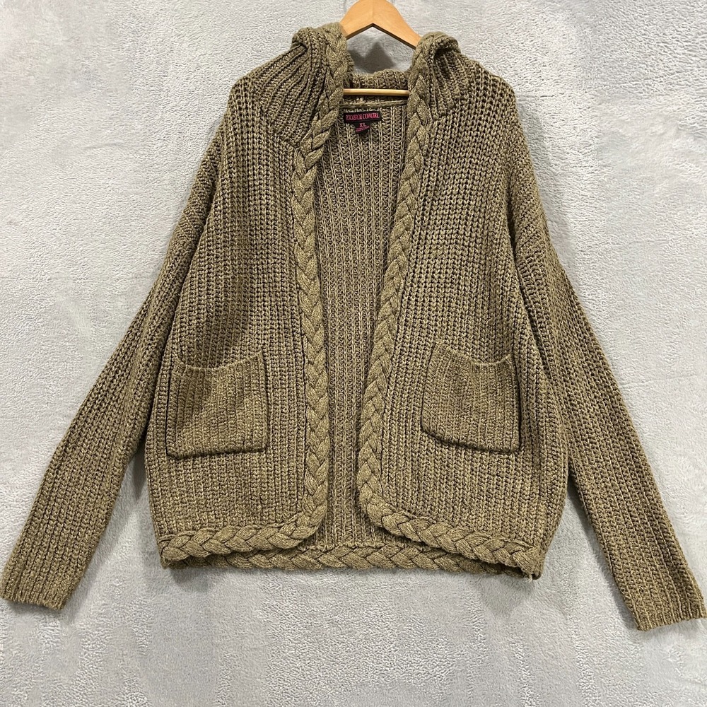 Rock and Roll Cowgirl Cardigan‎ Sweater Womens XL Open Front Cottage Boho